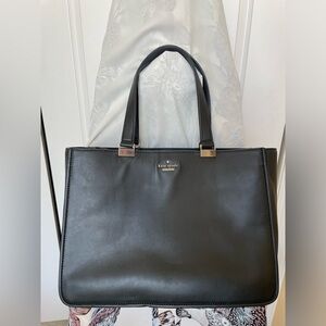 Kate Spade Smooth Cowhide Black Leather Satchel Bag One Size